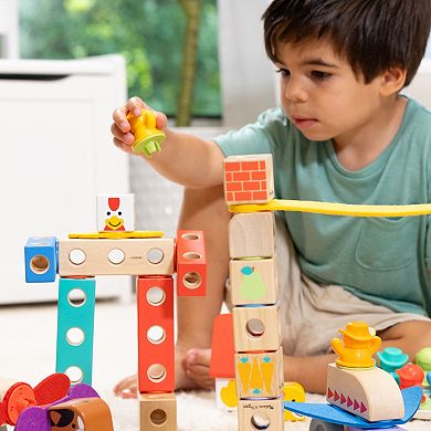 Melissa & Doug Blockables Town Snap And Play Connectable Building Blocks Set