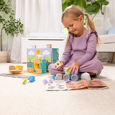Melissa & Doug Blockables Town Snap And Play Connectable Building Blocks Set