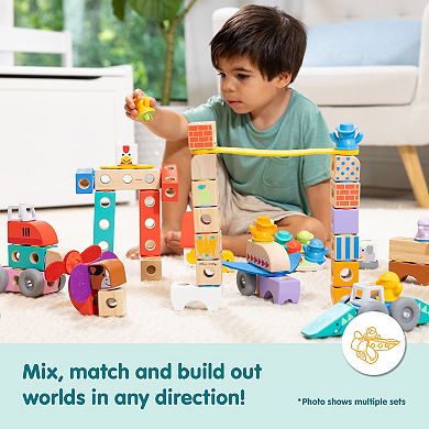 Melissa & Doug Blockables Town Snap And Play Connectable Building Blocks Set