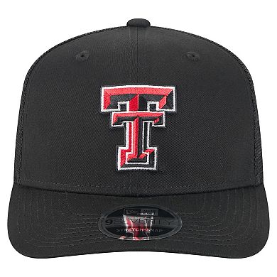 Men's New Era Black Texas Tech Red Raiders Primary 9SEVENTY Trucker Stretch-Snap Hat
