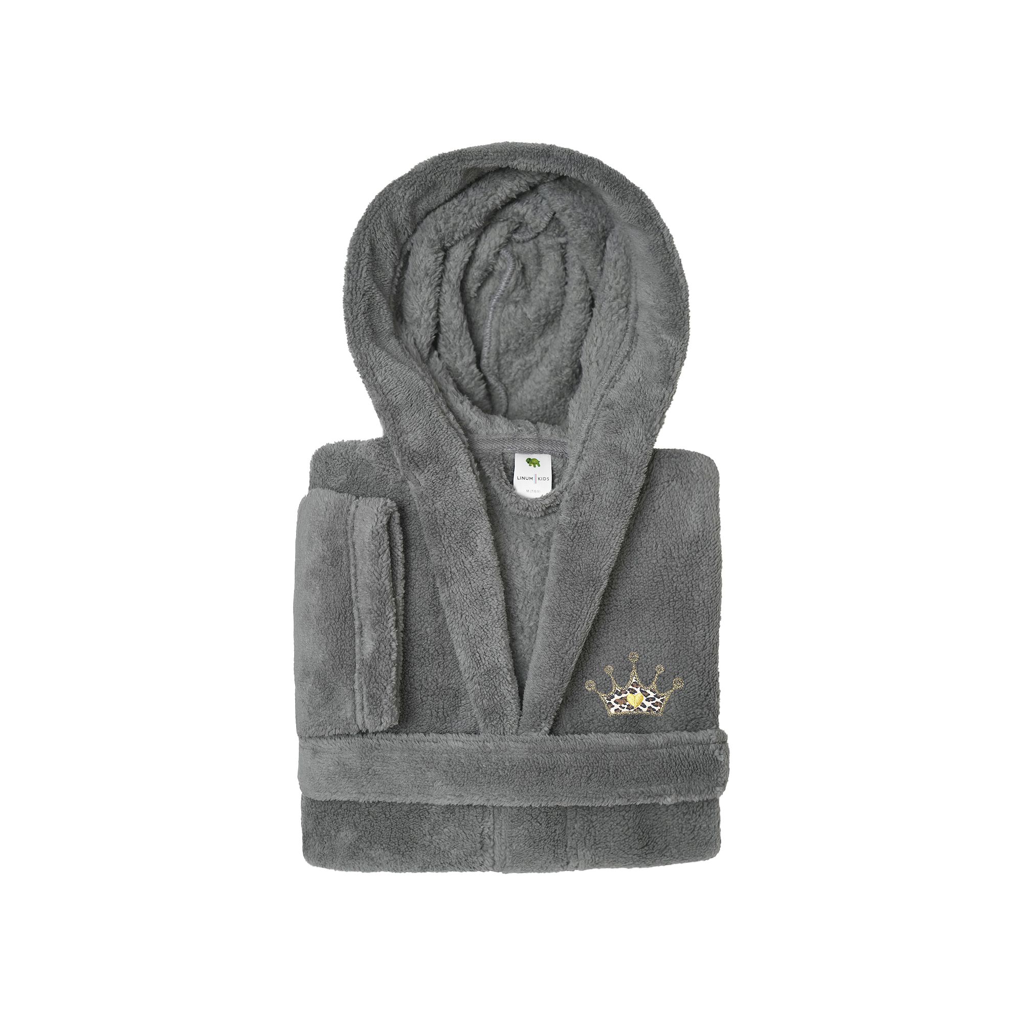 Kids Linum Home Textiles Cheetah Crown Super Plush Double Brushed Hooded Ba