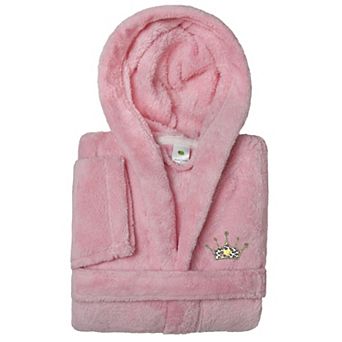 Kids Linum Home Textiles Cheetah Crown Super Plush Double Brushed Hooded Bathrobe