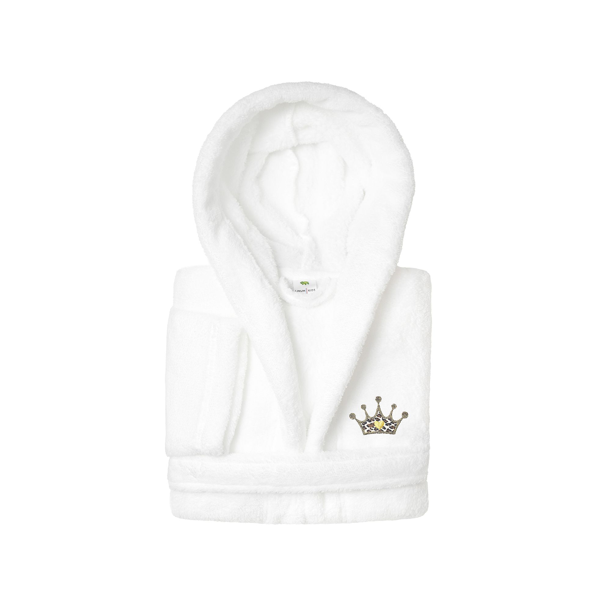 Kids Linum Home Textiles Cheetah Crown Super Plush Double Brushed Hooded Ba
