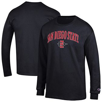 Men's Champion® Black San Diego State Aztecs Arch Over Logo Long Sleeve T-Shirt