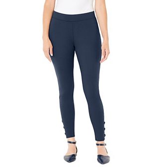 Catherines Women's Plus Size Ponte Lace-Up Legging