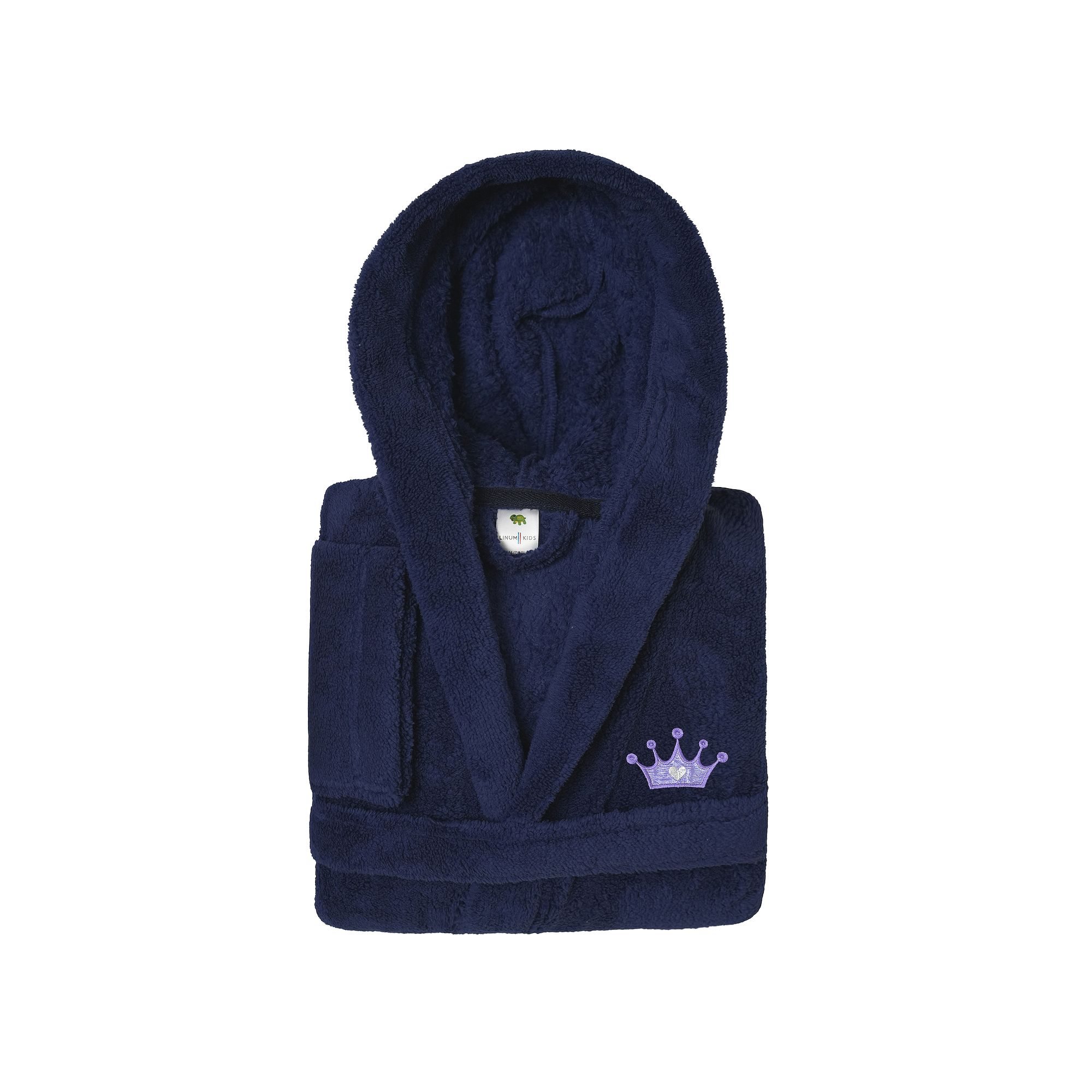 Kids Linum Home Textiles Purple Crown Super Plush Double Brushed Hooded Bat
