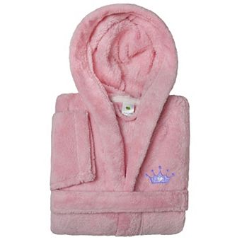 Kids Linum Home Textiles Purple Crown Super Plush Double Brushed Hooded Bathrobe