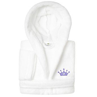 Kids Linum Home Textiles Purple Crown Super Plush Double Brushed Hooded Bathrobe