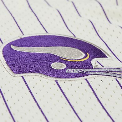 Men's Mitchell & Ness Cream Minnesota Vikings Vintage Logo Final Seconds Full-Button Mesh Top