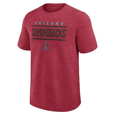 Men's Logo Athletic Heather Red Arizona Diamondbacks Top Notch T-Shirt