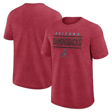 Men's Logo Athletic Heather Red Arizona Diamondbacks Top Notch T-Shirt