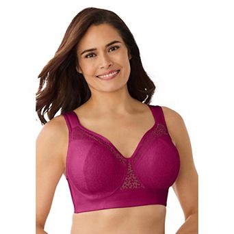 Comfort Choice Women's Plus Size Full Coverage Lace Overlay Bra