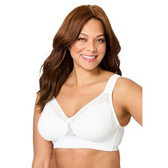 Comfort Choice Women's Plus Size Full Coverage Lace Overlay Bra