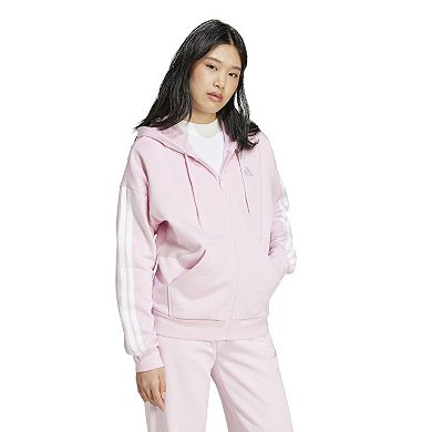 Women's adidas Essentials 3-Stripes Fleece Full-Zip Hoodie