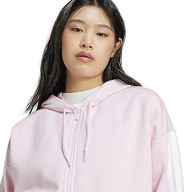 Women's adidas Essentials 3-Stripes Fleece Full-Zip Hoodie