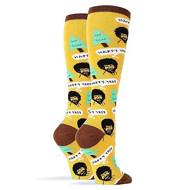 Bob Ross Happy Tree Socks