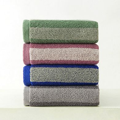 Striped Cotton Hand Towel Set, Soft Absorbent Hand Towels for Bathroom, Camping, Gym, Hotel 4 Pack