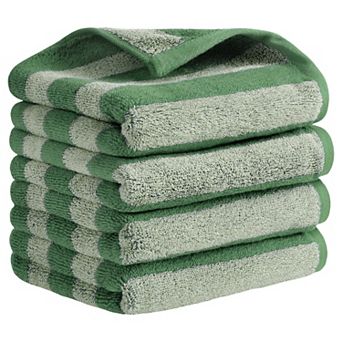 Striped Cotton Hand Towel Set, Soft Absorbent Hand Towels for Bathroom, Camping, Gym, Hotel 4 Pack