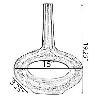 Two Tone Patina Green Floor Vases, 2 Set