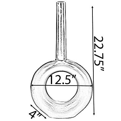 Two Tone Patina Green Floor Vases, 2 Set