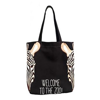 Zebra Patterned Beach Bag