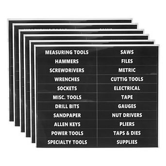 Tool Box Label Sticker, 6Pack Machine Organizer Decal Waterproof Tool Box Stickers for Home Industry