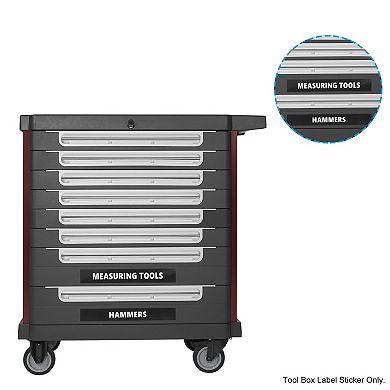 Tool Box Label Sticker, 6Pack Machine Organizer Decal Waterproof Tool Box Stickers for Home Industry