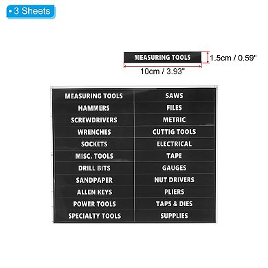 Tool Box Label Sticker, 6Pack Machine Organizer Decal Waterproof Tool Box Stickers for Home Industry