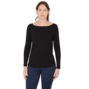 Long Sleeve Boat Neck Top