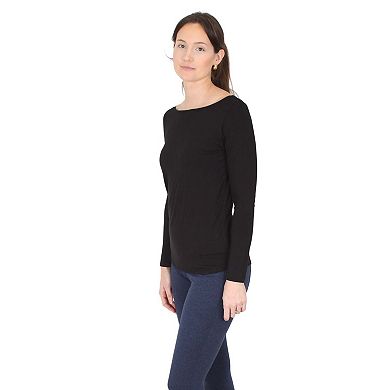 Long Sleeve Boat Neck Top