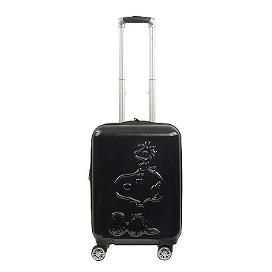 Peanuts Snoopy & Woodstock Ful embossed molded hardside 22" caryon suitcase spinner