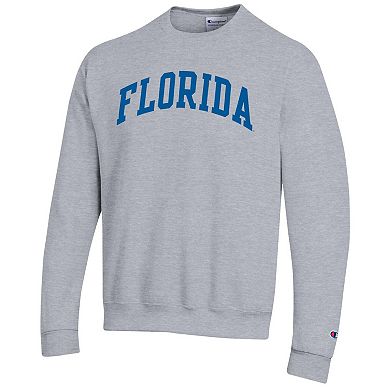 Men's Champion Heather Gray Florida Gators Basic Arch Fleece Pullover Sweatshirt