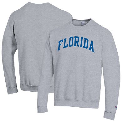 Men's Champion Heather Gray Florida Gators Basic Arch Fleece Pullover Sweatshirt