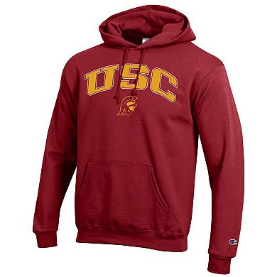 Men's Champion Crimson USC Trojans Arched Logo Fleece Pullover Hoodie