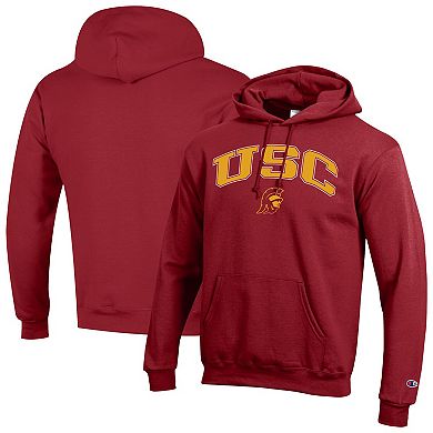 Men's Champion Crimson USC Trojans Arched Logo Fleece Pullover Hoodie