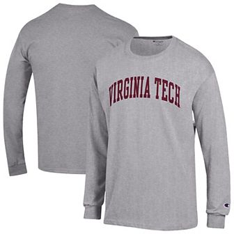 Men's Champion Heather Gray Virginia Tech Hokies Basic Arch Long Sleeve T-Shirt