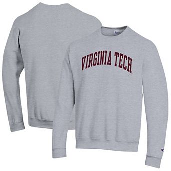 Men's Champion Heather Gray Virginia Tech Hokies Basic Arch Fleece Pullover Sweatshirt