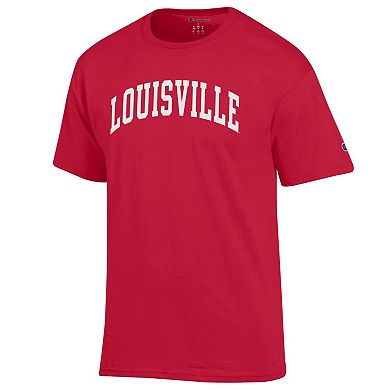 Men's Champion Red Louisville Cardinals Basic Arch T-Shirt