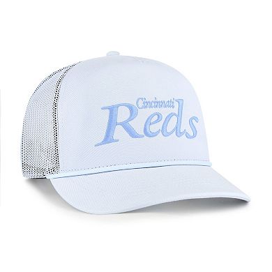 Men's '47 Light Blue Cincinnati Reds Foundation Script Hitch Adjustable Trucker Hat