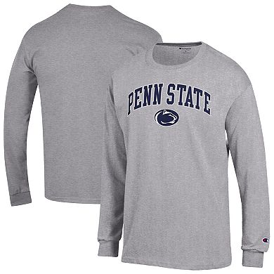 Men's Champion® Heather Gray Penn State Nittany Lions Arch Over Logo Long Sleeve T-Shirt