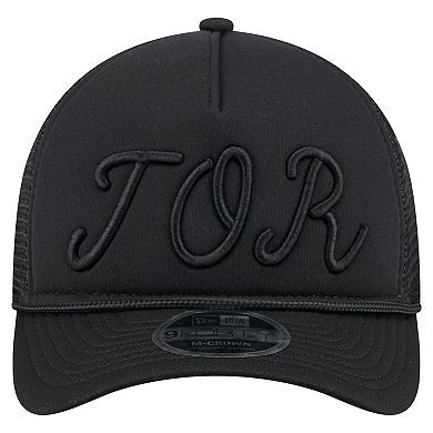 Men's New Era Black Toronto Blue Jays City Initial 9FORTY A-Frame M-Crown Adjustable Trucker Hat