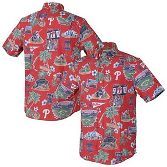 Men's�Reyn Spooner Red Philadelphia Phillies Scenic Tri-Blend Button-Down Shirt