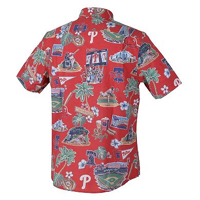 Men's Reyn Spooner Red Philadelphia Phillies Scenic Tri-Blend Button-Down Shirt