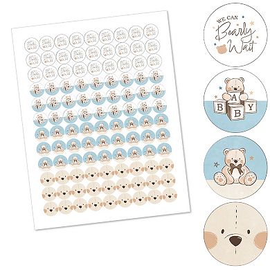 Big Dot of Happiness We Can Bearly Wait - Teddy Bear Baby Shower Round Candy Sticker Favors