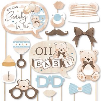 Big Dot of Happiness We Can Bearly Wait - Teddy Bear Baby Shower Photo Props - 10 pc