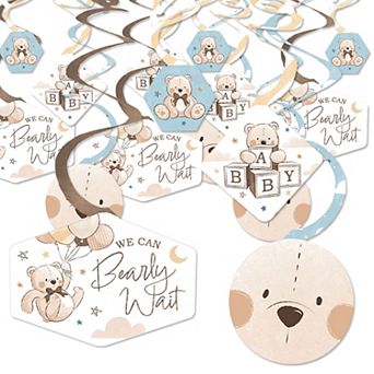 Big Dot of Happiness We Can Bearly Wait - Teddy Bear Baby Shower Hanging Decor 40 ct