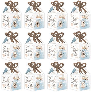 Big Dot of Happiness We Can Bearly Wait - Square Favor Gift Boxes - Teddy Bear