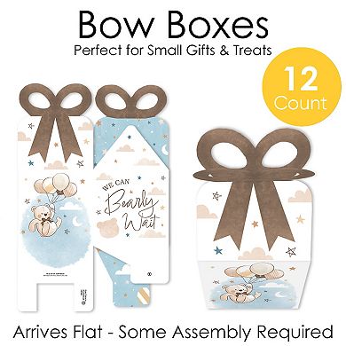 Big Dot of Happiness We Can Bearly Wait - Square Favor Gift Boxes - Teddy Bear