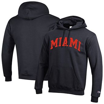 Men's Champion Black Miami Hurricanes Basic Arch Fleece Pullover Hoodie