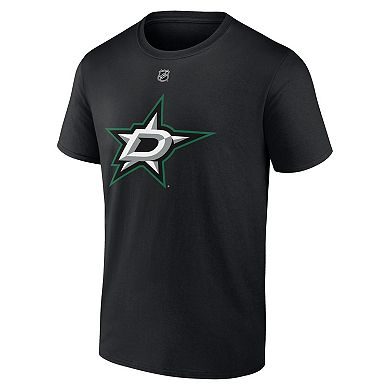 Men's Fanatics Mikko Rantanen Black Dallas Stars Authentic Stack Name & Number T-Shirt